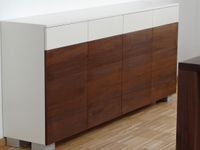 Sideboard Nussbaum : weiss Lack